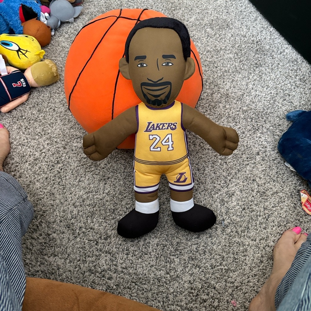 Plush Basketball Player Kobe Bryant in Yellow Lakers Jersey